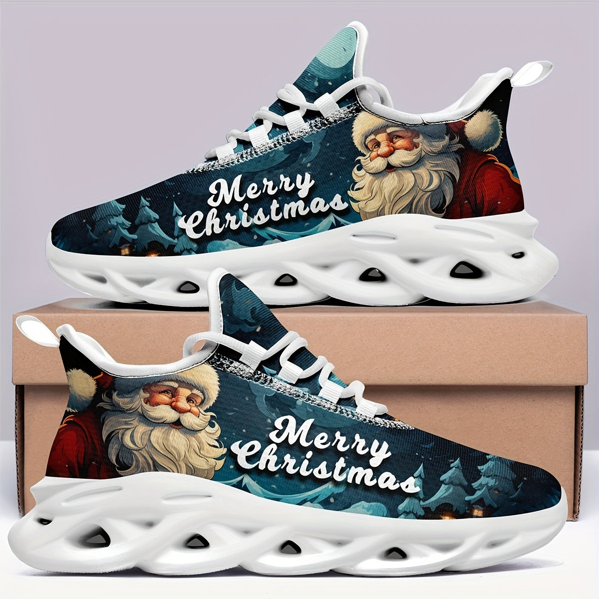 Christmas Style Breathable Blade Type Running Shoes